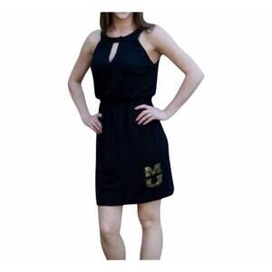 NEW LIVY LU university of missouri logo halter dress in black